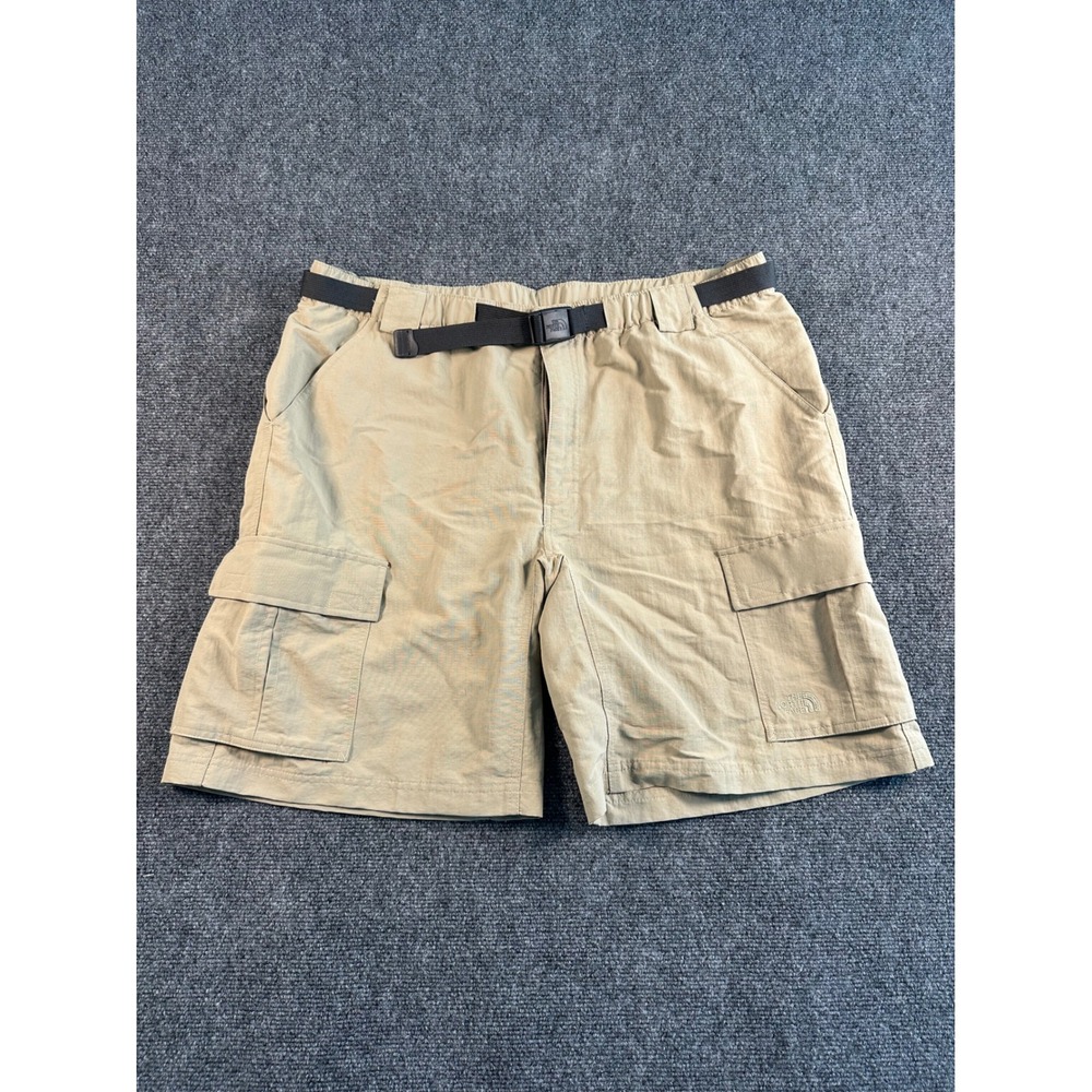 The North Face Mens Cargo Shorts Tan‎ Belted Outdoor Hiking Adventure Size XL
